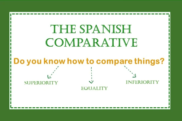 The Spanish comparative and its three structures: comparative of superiority, equality and inferiority.